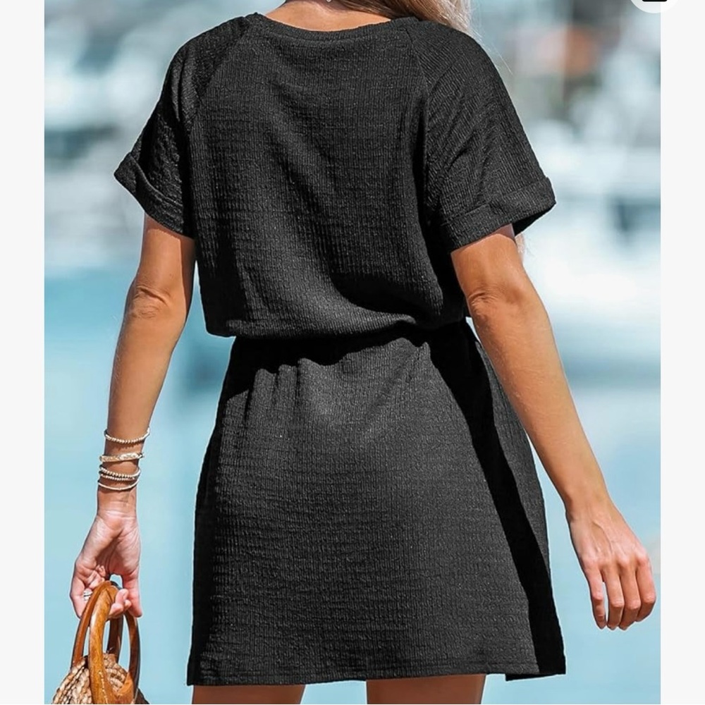 🌴SUPER SALE DRAWSTRING SWIM COVER DRESS - Picture 3 of 8